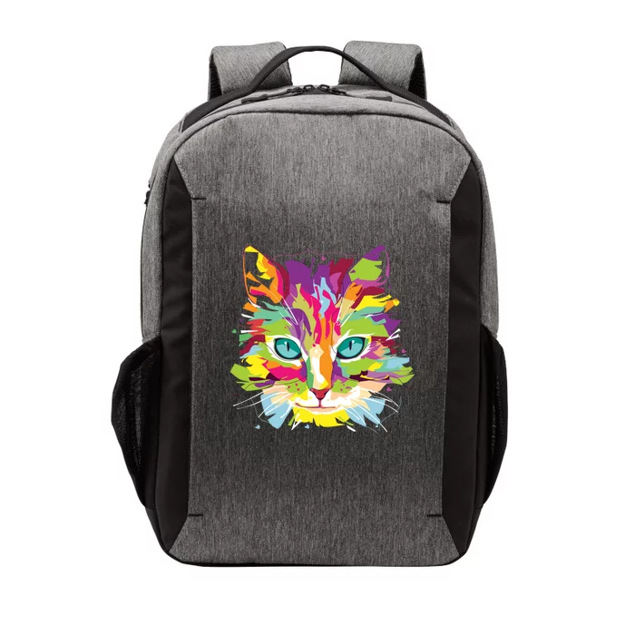 Cat Face Multigiftcolored Art Gift Vector Backpack