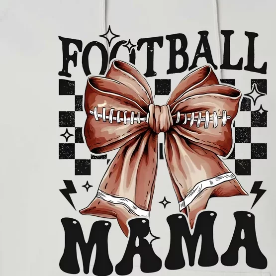 Coquette Football Mama Mom Mother Performance Fleece Hoodie