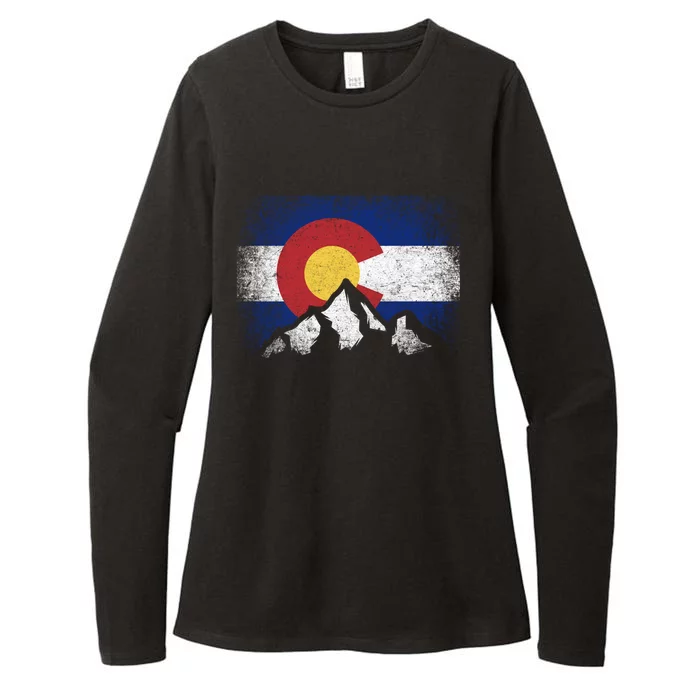 Colorado Flag Mountain Ski Winter Gift Hiker Hiking Camping Gift Womens CVC Long Sleeve Shirt