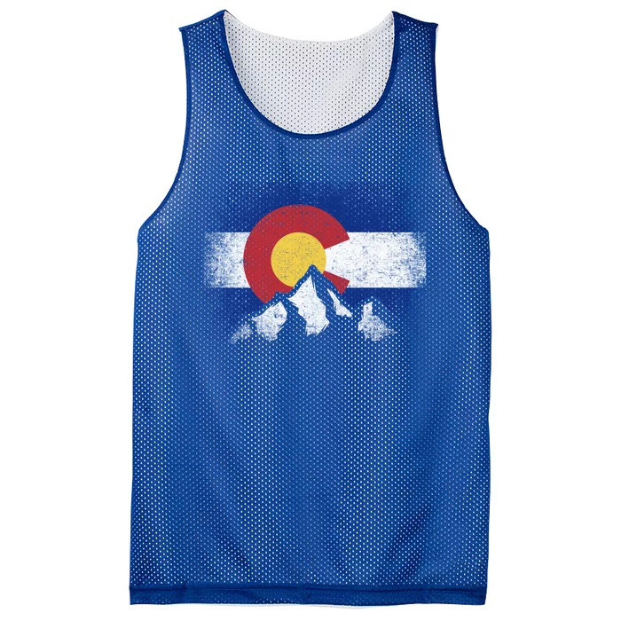 Colorado Flag Mountain Ski Winter Gift Hiker Hiking Camping Gift Mesh Reversible Basketball Jersey Tank