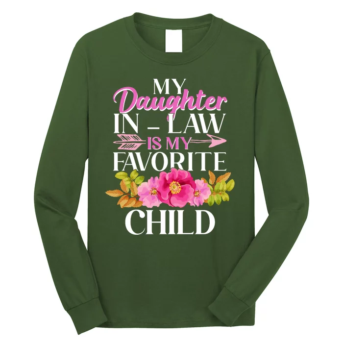 Cute Floral My Daughter In Law Is My Favorite Child Long Sleeve Shirt