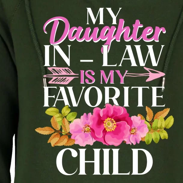 Cute Floral My Daughter In Law Is My Favorite Child Womens Funnel Neck Pullover Hood