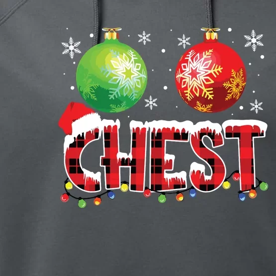 Chestnuts Funny Matching Couples Christmas Lights Nuts Chest Performance Fleece Hoodie