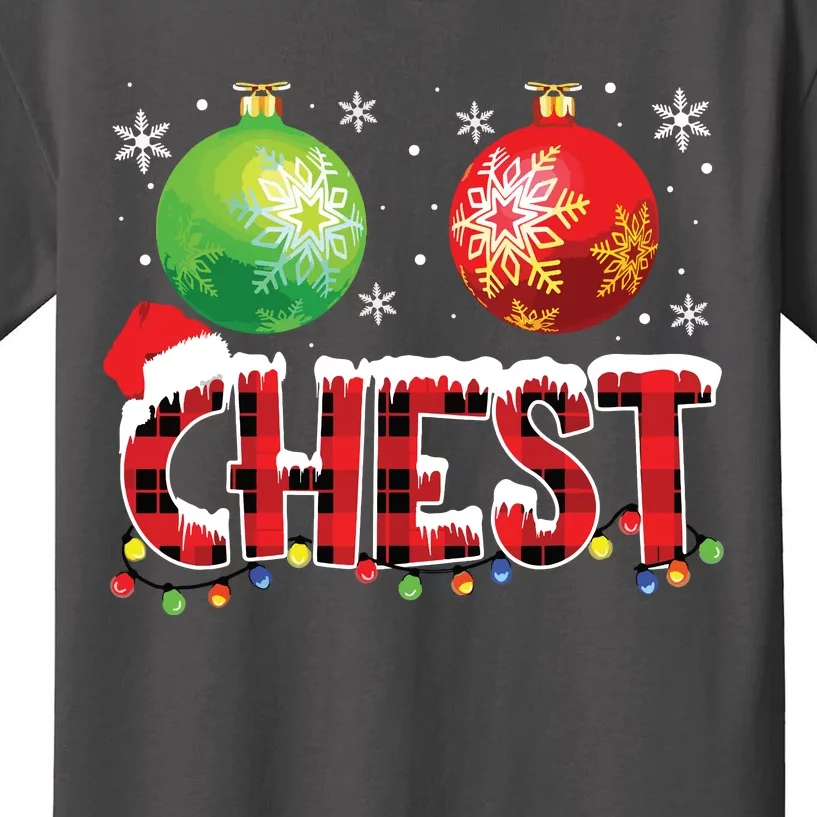 Chestnuts Funny Matching Couples Christmas Lights Nuts Chest Kids T-Shirt