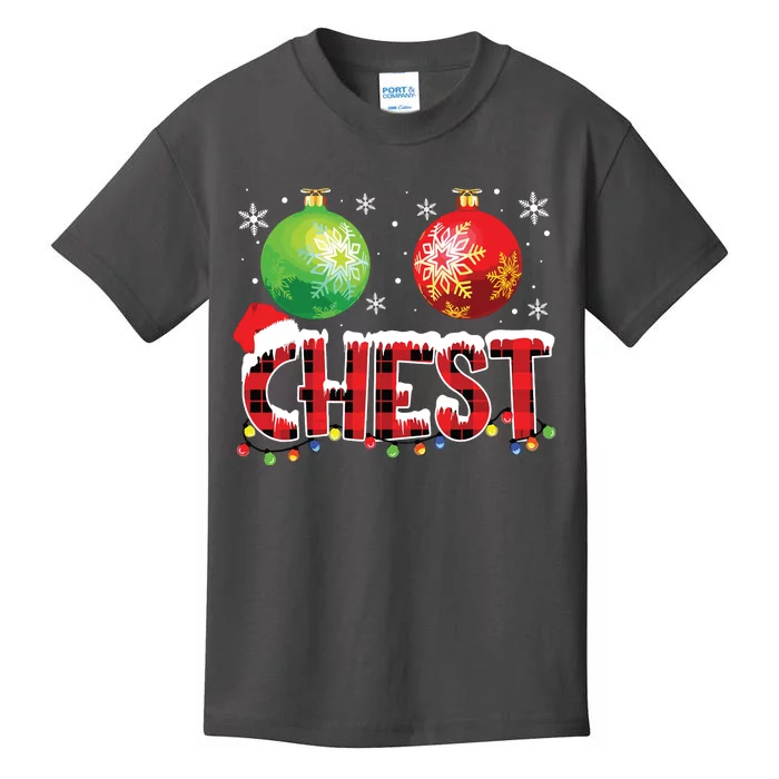 Chestnuts Funny Matching Couples Christmas Lights Nuts Chest Kids T-Shirt