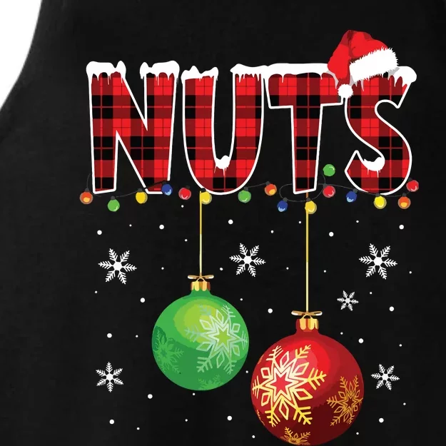 Chestnuts Funny Matching Couples Christmas Lights Nuts Ladies Tri-Blend Wicking Tank