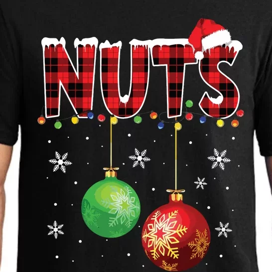 Chestnuts Funny Matching Couples Christmas Lights Nuts Pajama Set