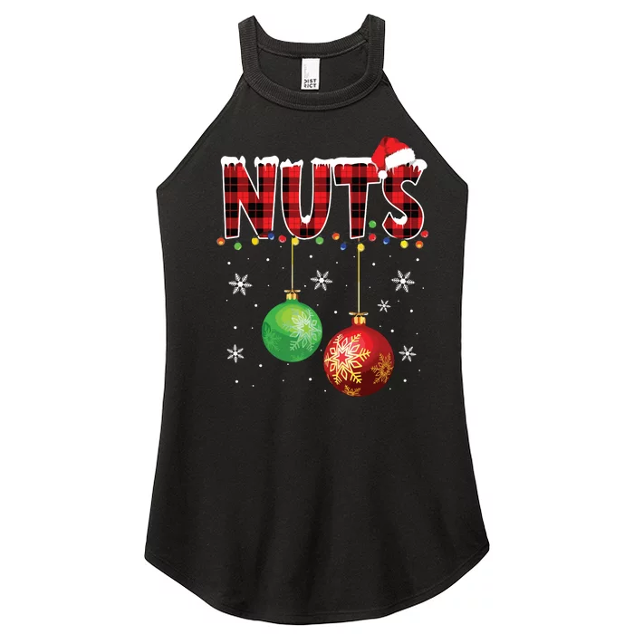 Chestnuts Funny Matching Couples Christmas Lights Nuts Women’s Perfect Tri Rocker Tank