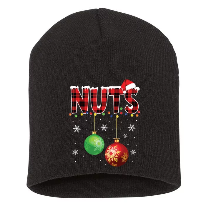 Chestnuts Funny Matching Couples Christmas Lights Nuts Short Acrylic Beanie