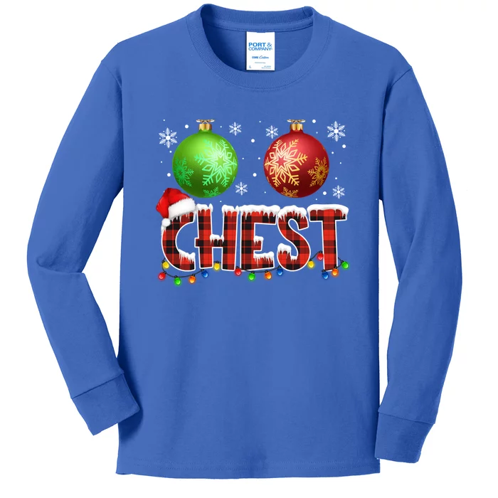 Chestnuts Funny Matching Couples Christmas Lights Nuts Chest Cute Gift Kids Long Sleeve Shirt