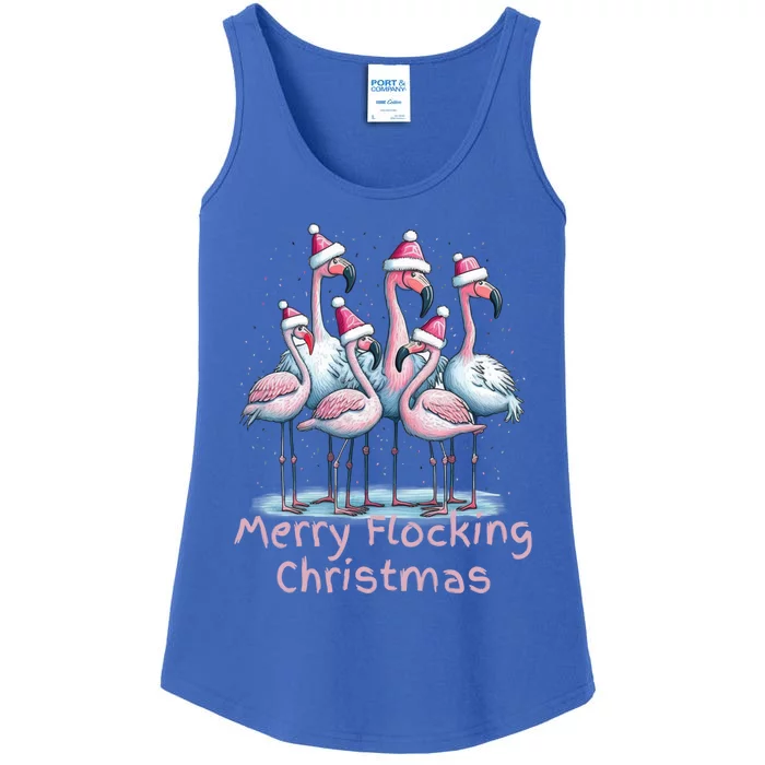 Christmas Flamingos Merry Flocking Christmas Gift Ladies Essential Tank