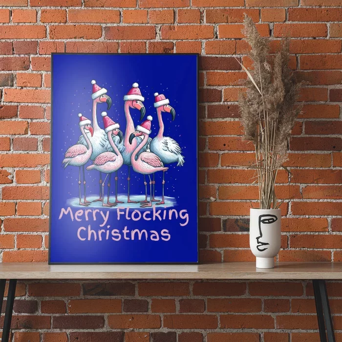 Christmas Flamingos Merry Flocking Christmas Gift Poster