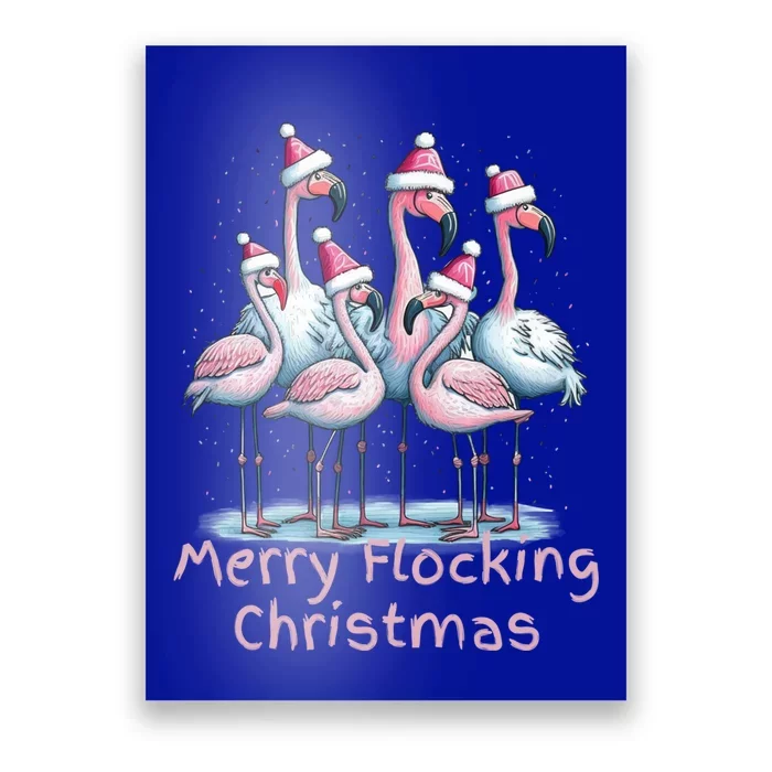 Christmas Flamingos Merry Flocking Christmas Gift Poster