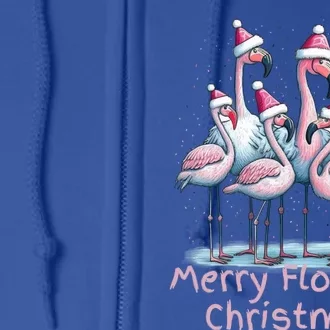 Christmas Flamingos Merry Flocking Christmas Gift Full Zip Hoodie