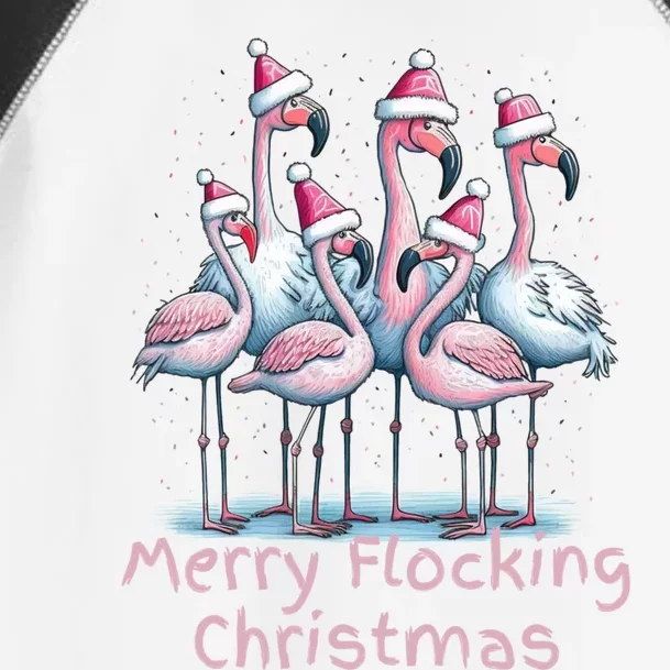 Christmas Flamingos Merry Flocking Christmas Gift Toddler Fine Jersey T-Shirt