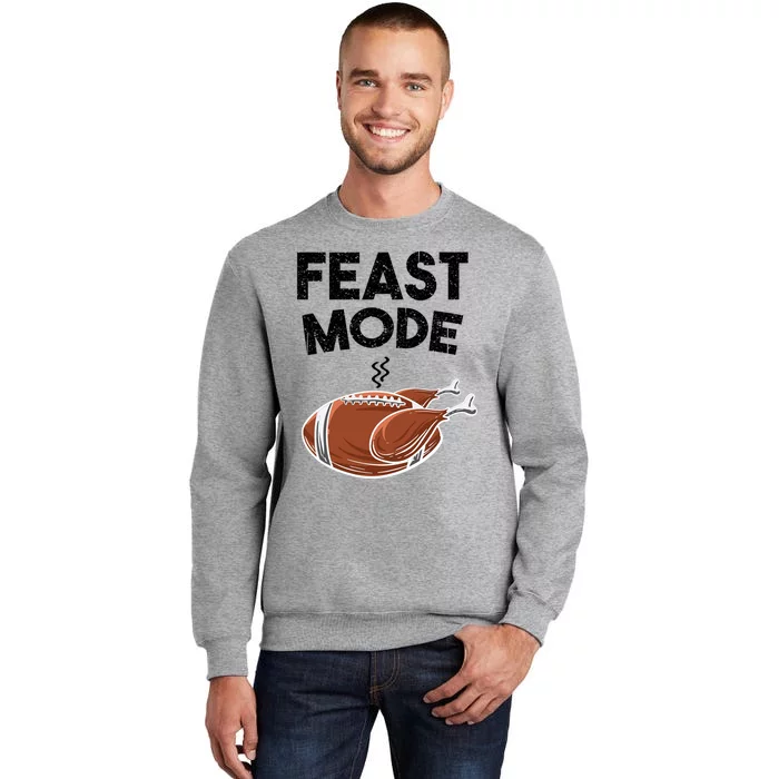 Cool Feast Mode Funny Turkey Football Thanksgiving Gift Cute Gift Sweatshirt