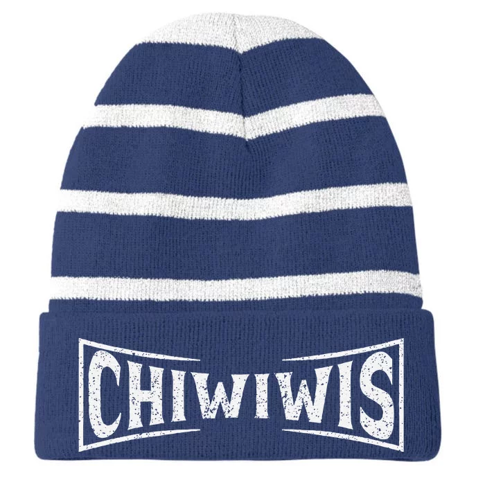 Chiwiwis Funny Mma Fighter Quote For Athletes Fans Coaches Striped Beanie with Solid Band