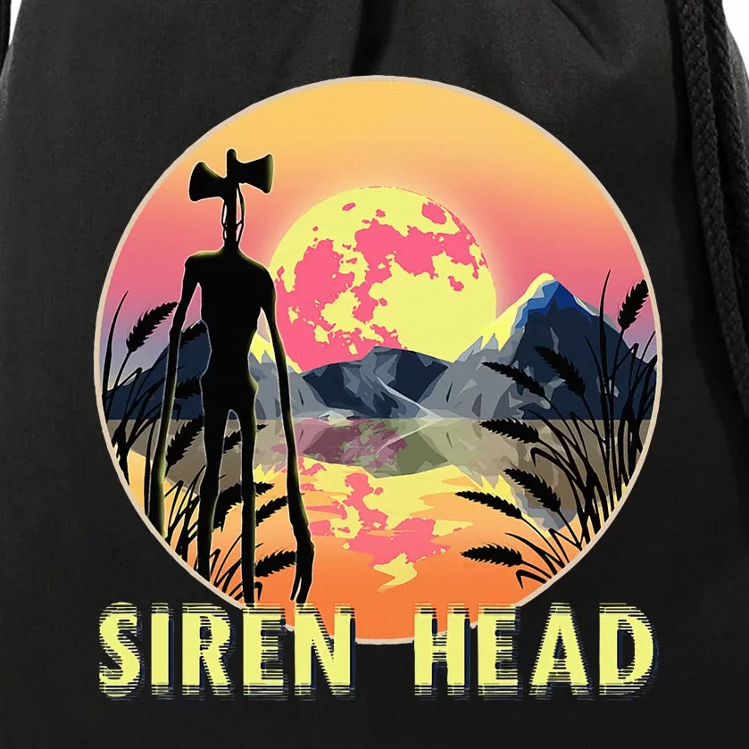 Cryptid Full Moon And Siren Head Drawstring Bag