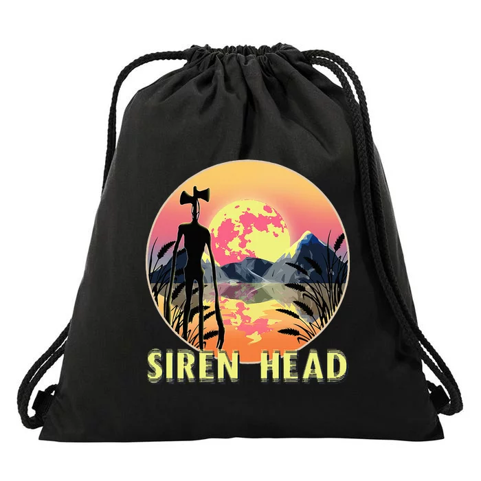 Cryptid Full Moon And Siren Head Drawstring Bag