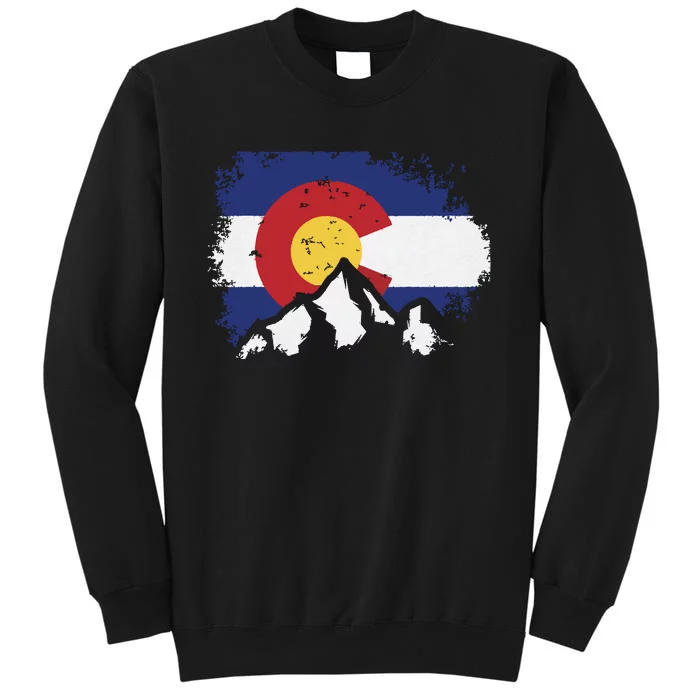 Colorado Flag Mountain Ski Winter Gift Hiker Hiking Camping Sweatshirt