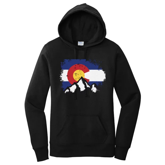 Colorado Flag Mountain Ski Winter Gift Hiker Hiking Camping Women's Pullover Hoodie