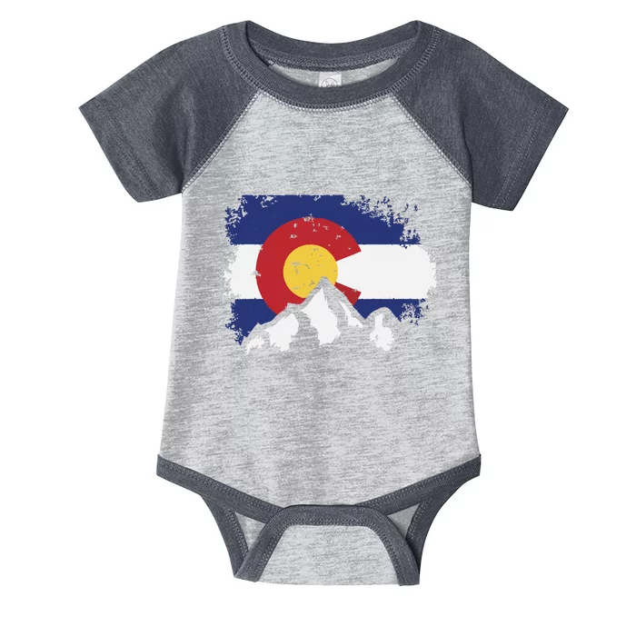 Colorado Flag Mountain Ski Winter Gift Hiker Hiking Camping Infant Baby Jersey Bodysuit