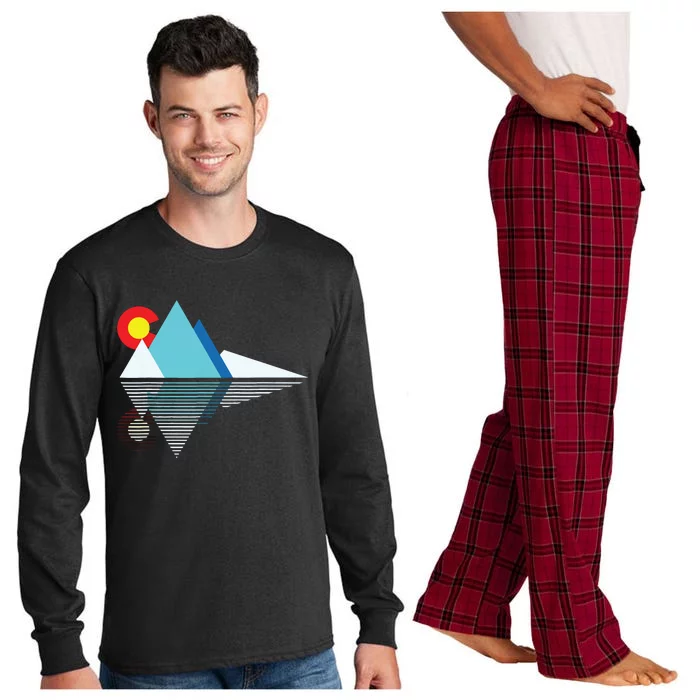 Colorado Flag Mountain Long Sleeve Pajama Set