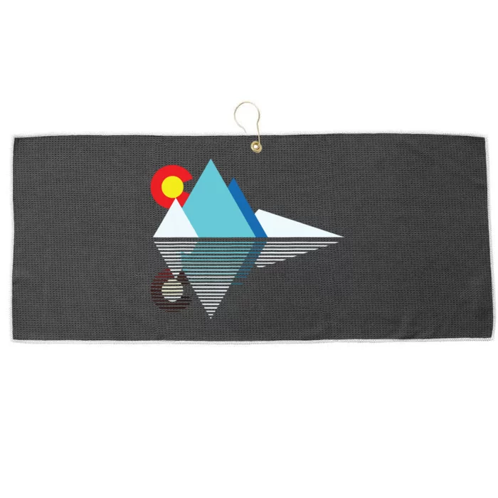 Colorado Flag Mountain Large Microfiber Waffle Golf Towel