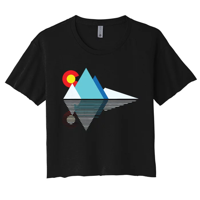 Colorado Flag Mountain Women's Crop Top Tee