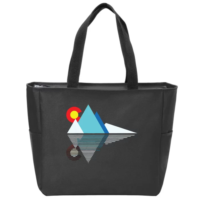 Colorado Flag Mountain Zip Tote Bag