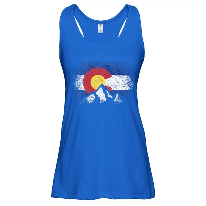 Colorado Flag Mountain Ski Winter Gift Hiker Hiking Camping Ladies Essential Flowy Tank