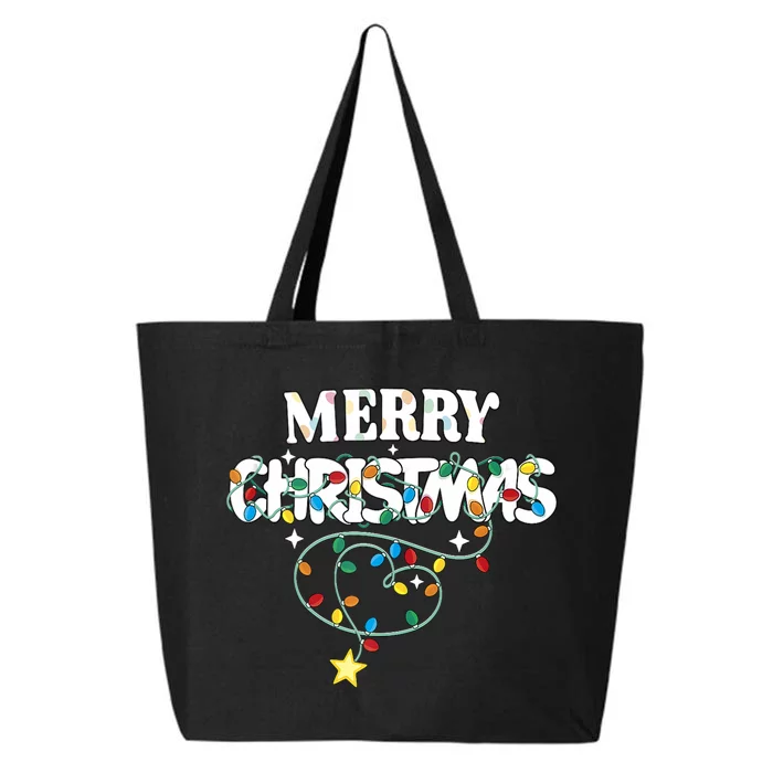 Cute Family Merry Xmas Friends Merry Christmas Lights Party Tank Top 25L Jumbo Tote