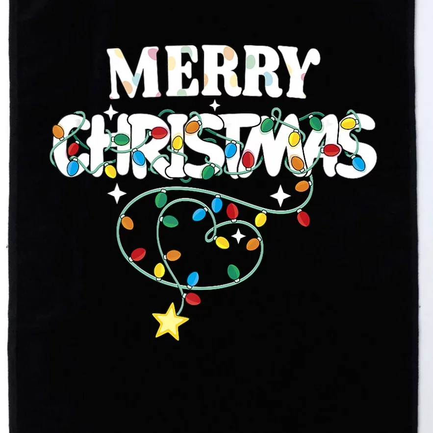 Cute Family Merry Xmas Friends Merry Christmas Lights Party Tank Top Platinum Collection Golf Towel