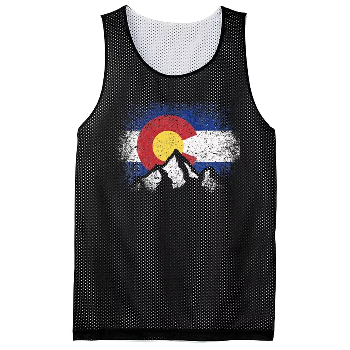 Colorado Flag Mountain Ski Winter Gift Hiker Hiking Camping Mesh Reversible Basketball Jersey Tank