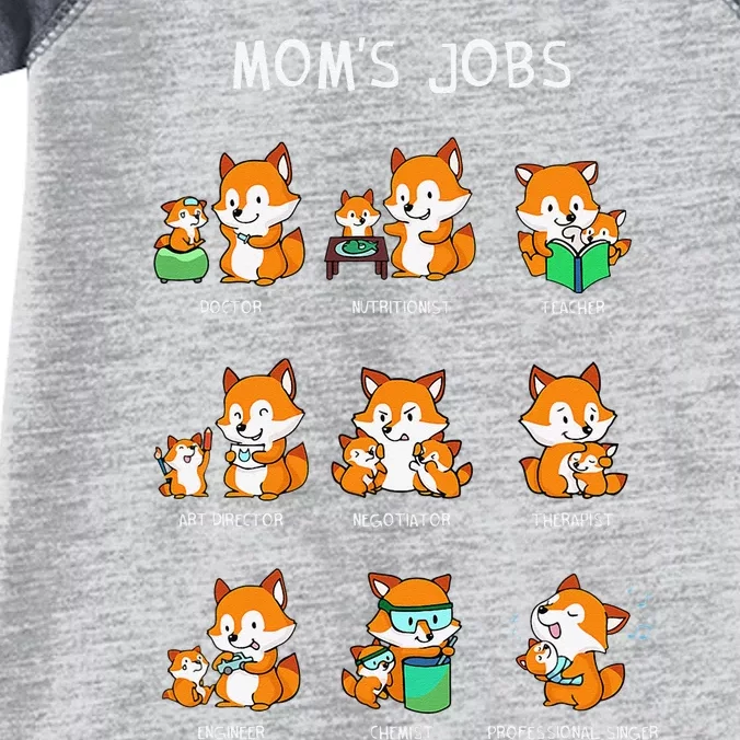 Cute Foxes Mom's Jobs Mother's Day gift Mommy Infant Baby Jersey Bodysuit