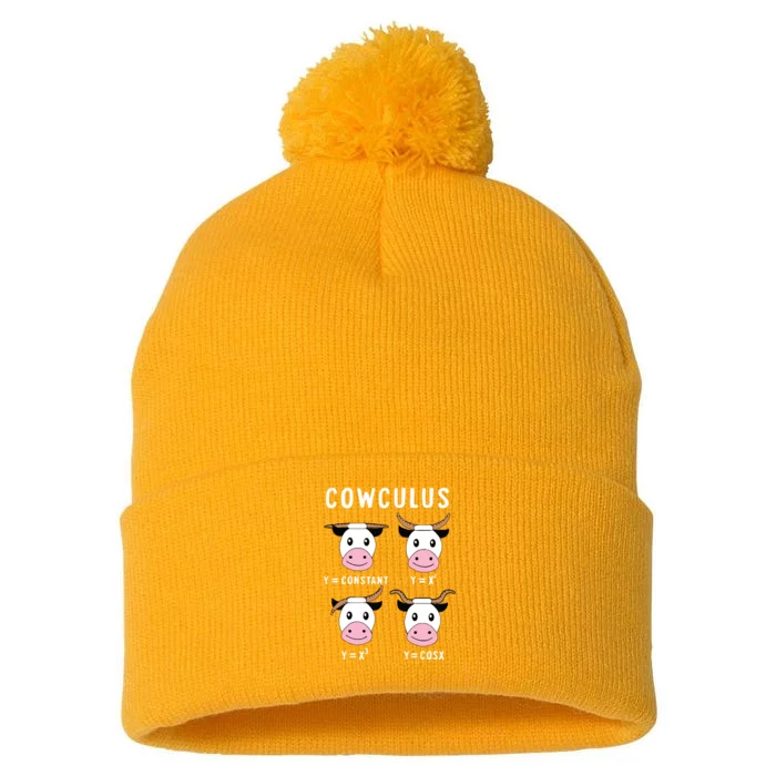 Cowculus Funny Math Teacher Pom Pom 12in Knit Beanie