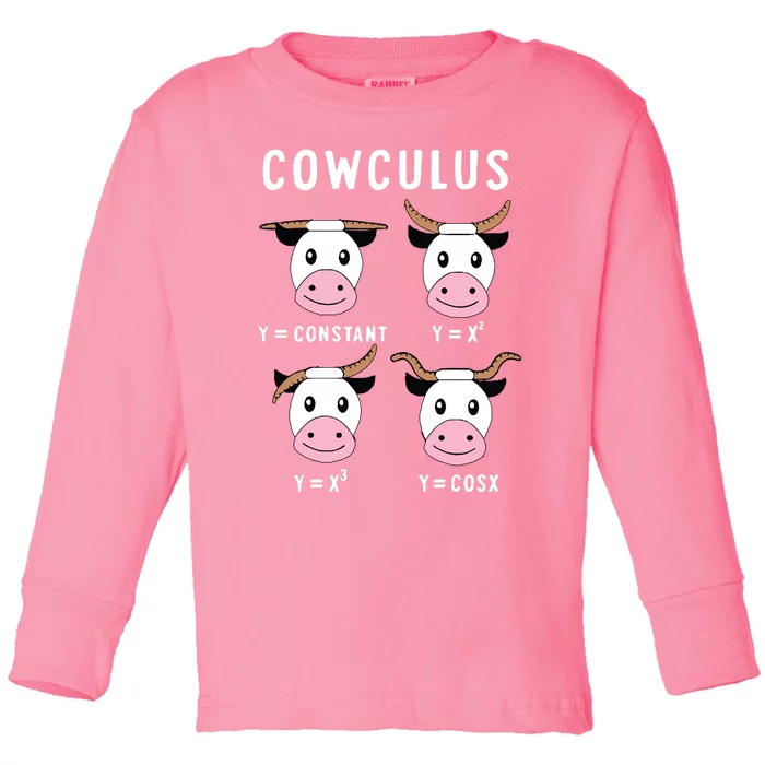 Cowculus Funny Math Teacher Toddler Long Sleeve Shirt