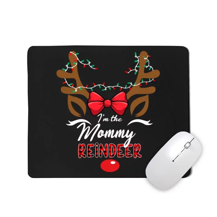 Christmas Family Matching I Am The Mommy Reindeer Red Plaid Mousepad