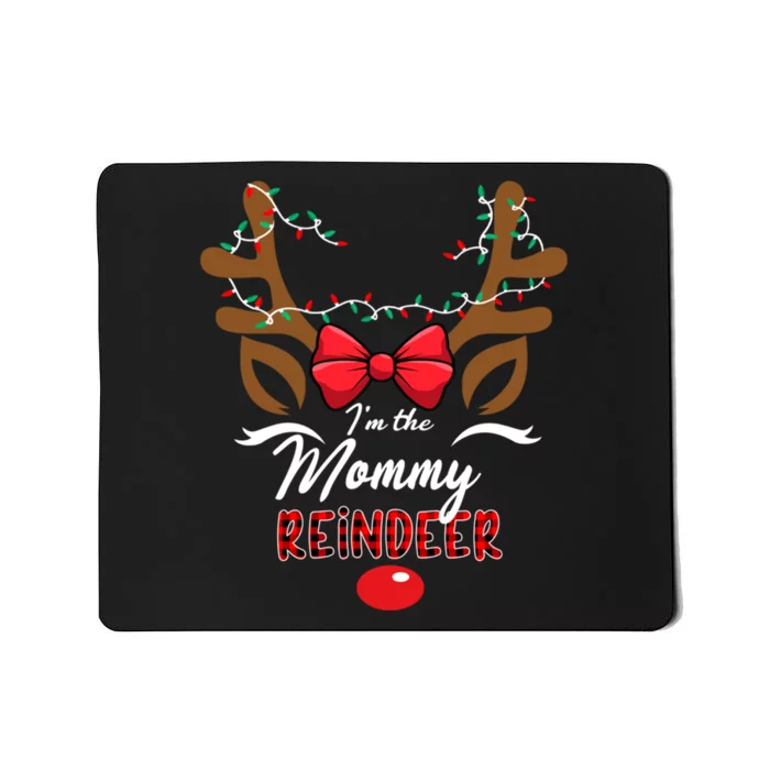 Christmas Family Matching I Am The Mommy Reindeer Red Plaid Mousepad