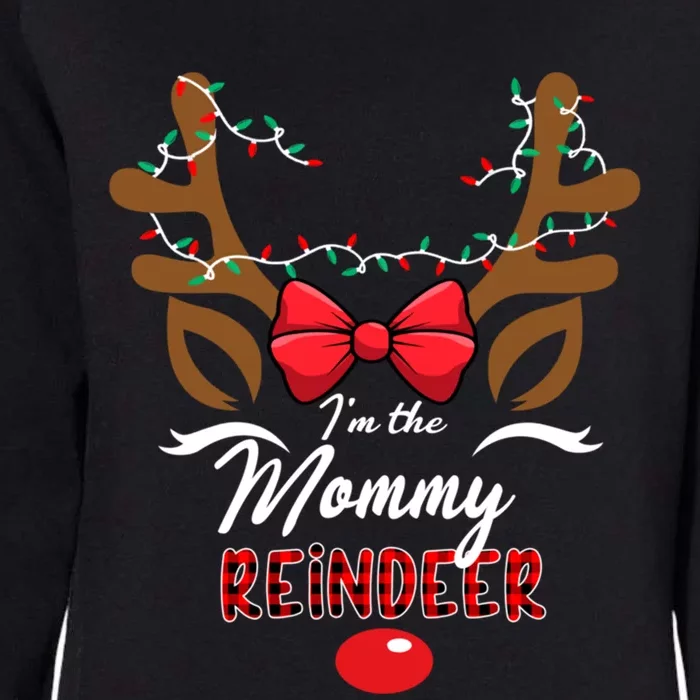 Christmas Family Matching I Am The Mommy Reindeer Red Plaid Womens California Wash Sweatshirt