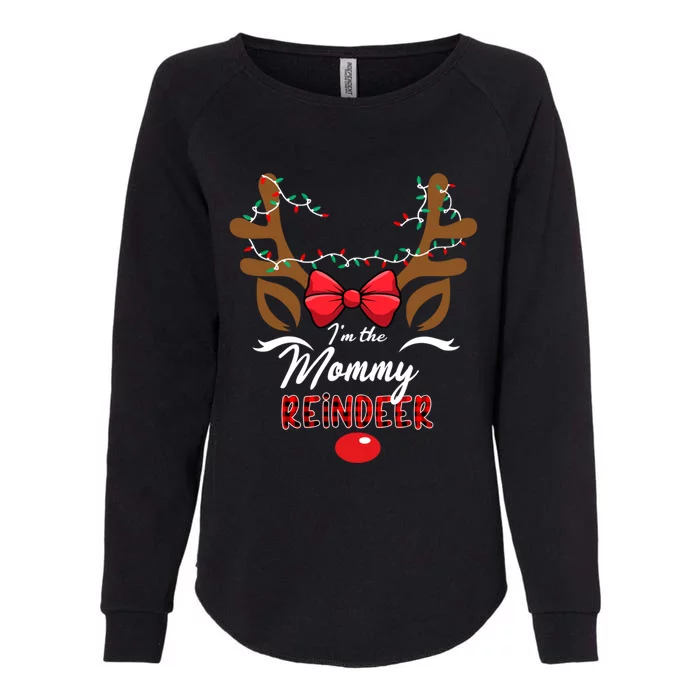 Christmas Family Matching I Am The Mommy Reindeer Red Plaid Womens California Wash Sweatshirt