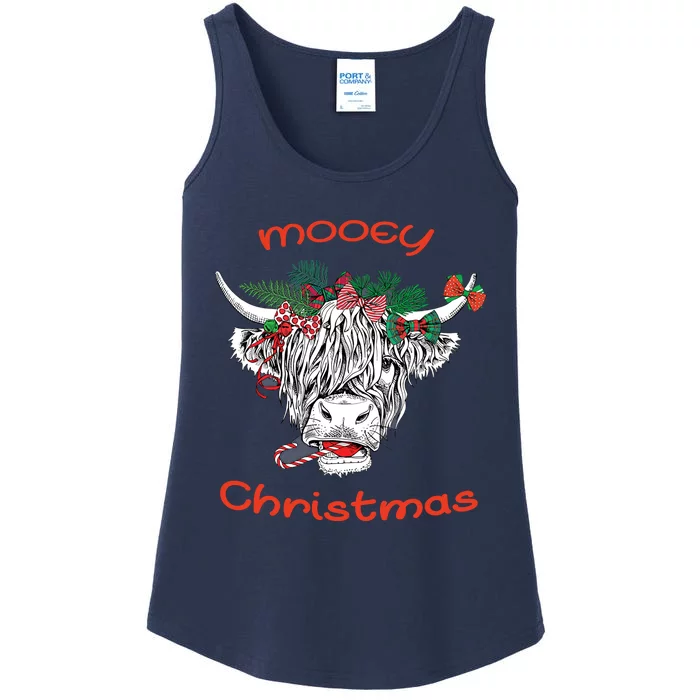 Cow Farmer Mooey Christmas Ladies Essential Tank