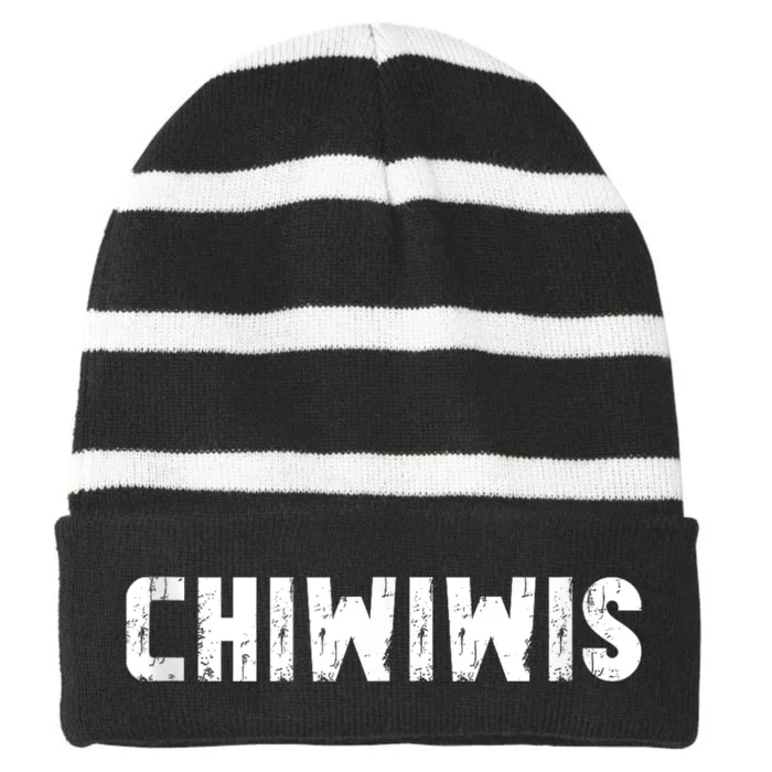 Chiwiwis Funny Mma Fighter Quote For Fans And Athletes Striped Beanie with Solid Band