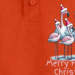 Christmas Flamingos Merry Flocking Christmas Gift Dry Zone Grid Performance Polo