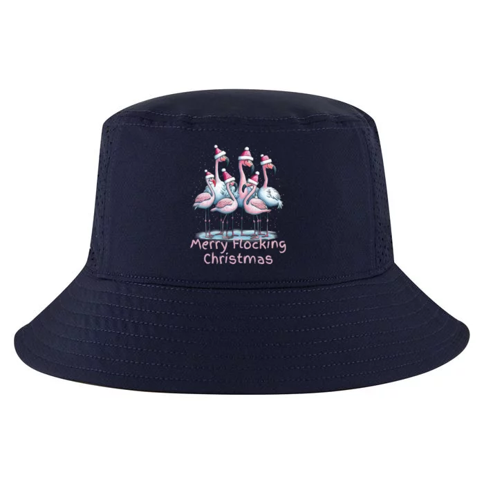 Christmas Flamingos Merry Flocking Christmas Gift Cool Comfort Performance Bucket Hat