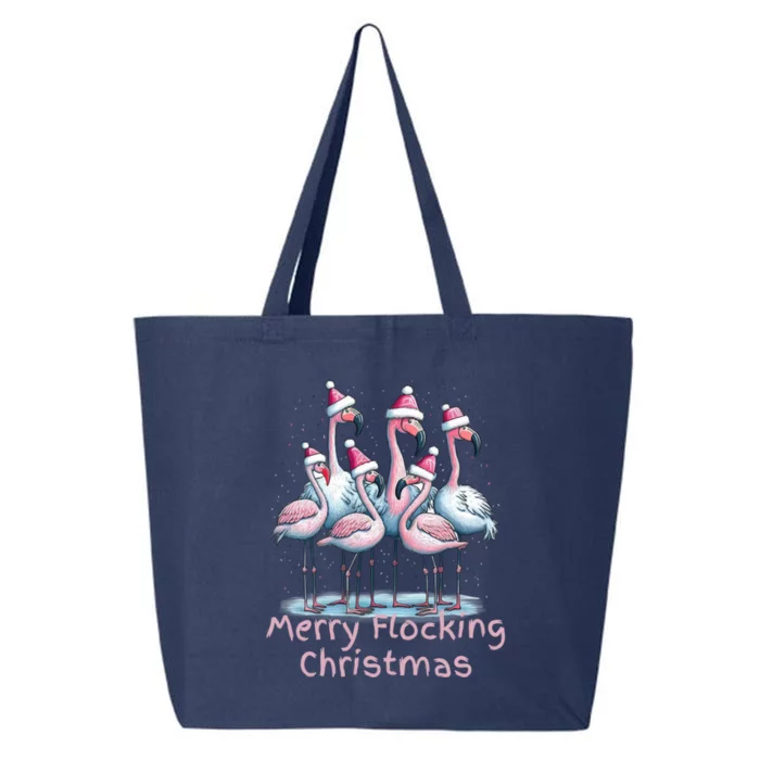 Christmas Flamingos Merry Flocking Christmas Gift 25L Jumbo Tote