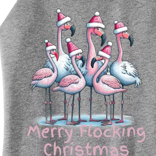 Christmas Flamingos Merry Flocking Christmas Gift Women’s Perfect Tri Rocker Tank