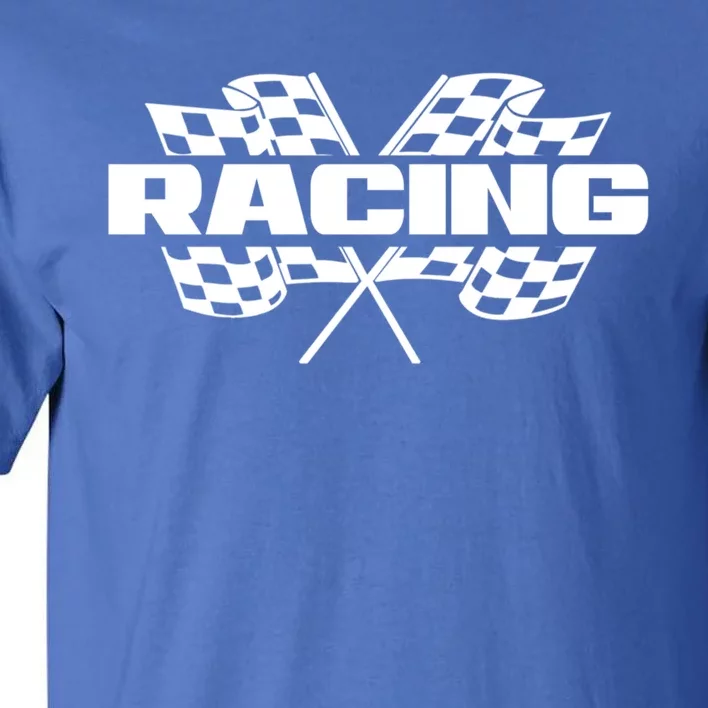 Checker Flag Motorsports Auto Car Racing Flag Funny Gift Tall T-Shirt