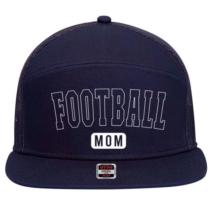 Cute Football Mom Athletic Text Gift 7 Panel Mesh Trucker Snapback Hat