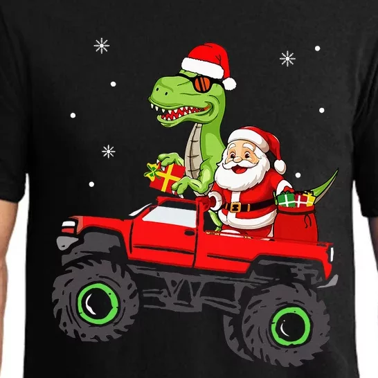 Christmas Family Matching Santa Truck Dinosaur Pajama Set